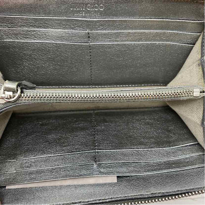 Pre-Owned Jimmy Choo Silver Multi Coated Canvas Designer Wallet