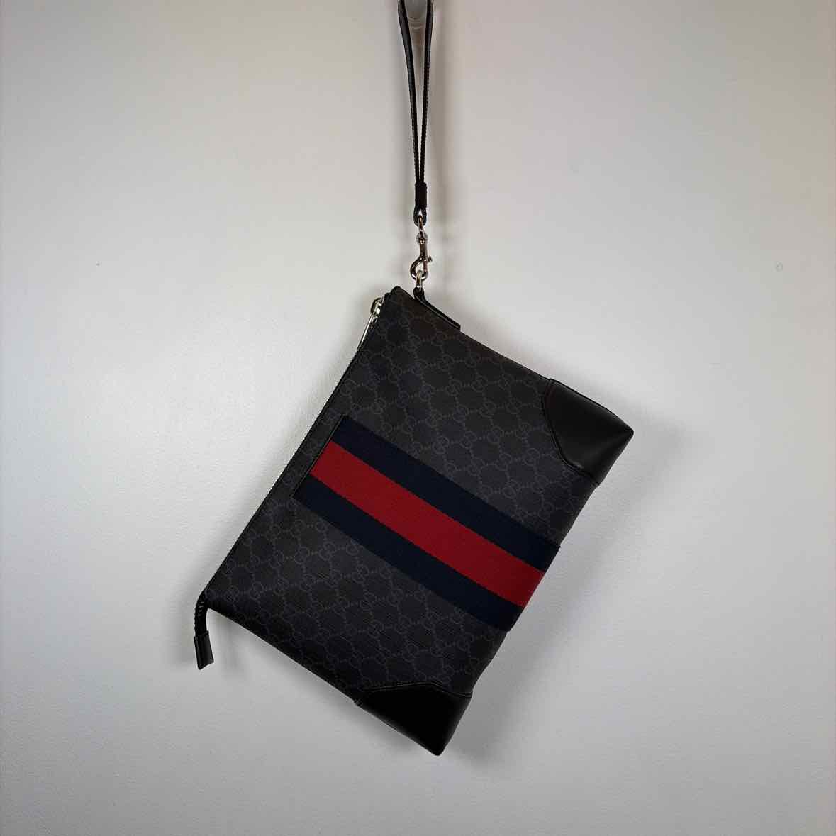 Pre-Owned Gucci Black Canvas Designer Handbag