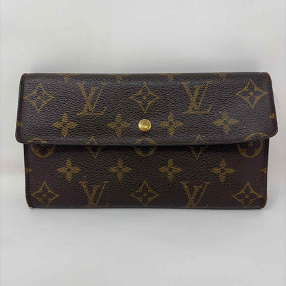 Pre-Owned Louis Vuitton Brown Coated Canvas Designer Wallet