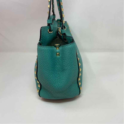 Pre-Owned Valentino Turqouise Leather Designer Handbag