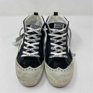 Pre-Owned Golden Goose Black & White Leather Shoe Size 6.5 Designer Shoes