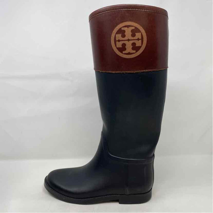 Pre-Owned Shoe Size 8 Tory Burch Black W/ Brown Boots