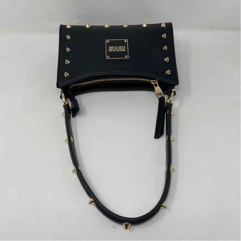 Pre-Owned Versace Jeans Coutre Black & Gold Leather Handbag