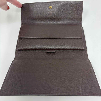 Pre-Owned Louis Vuitton Damier Eben Canvas Designer Wallet
