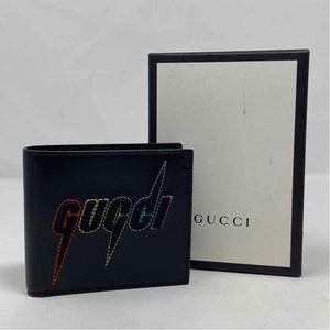 Pre-Owned Gucci Black Leather Designer Wallet