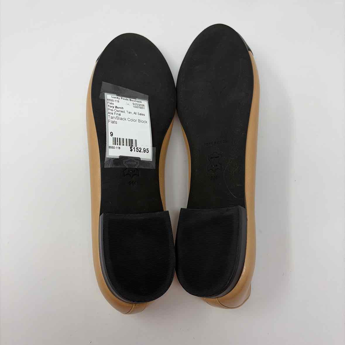 Pre-Owned Shoe Size 9 Tory Burch Tan Flats