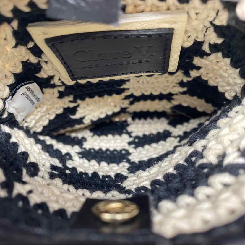 Pre-Owned Clare V Black/White Crochet Handbag