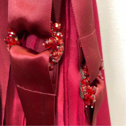 Pre-Owned Size 8/M Oscar de La Renta Crimson Casual Dress