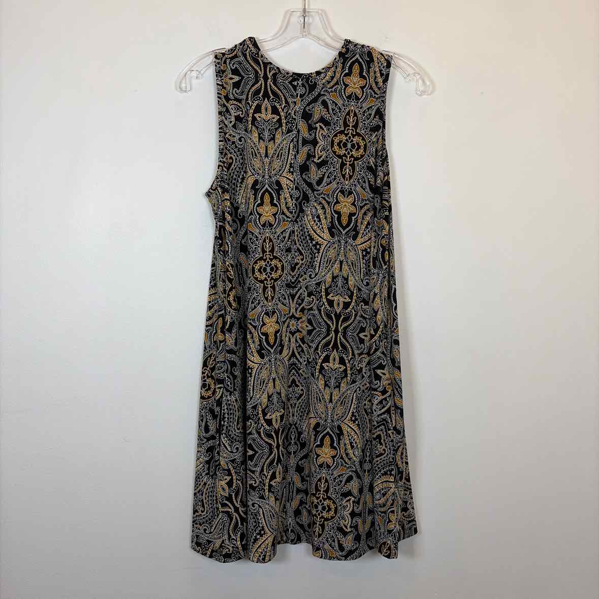 Pre-Owned Size S Tahari Black/Gold Casual Dress