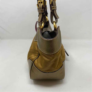 Pre-Owned Prada Gold Fabric Designer Handbag