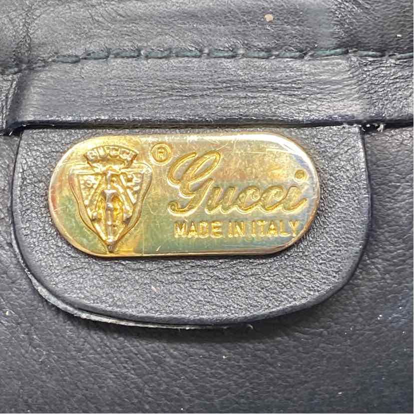 Pre-Owned Gucci Black Leather Designer Handbag