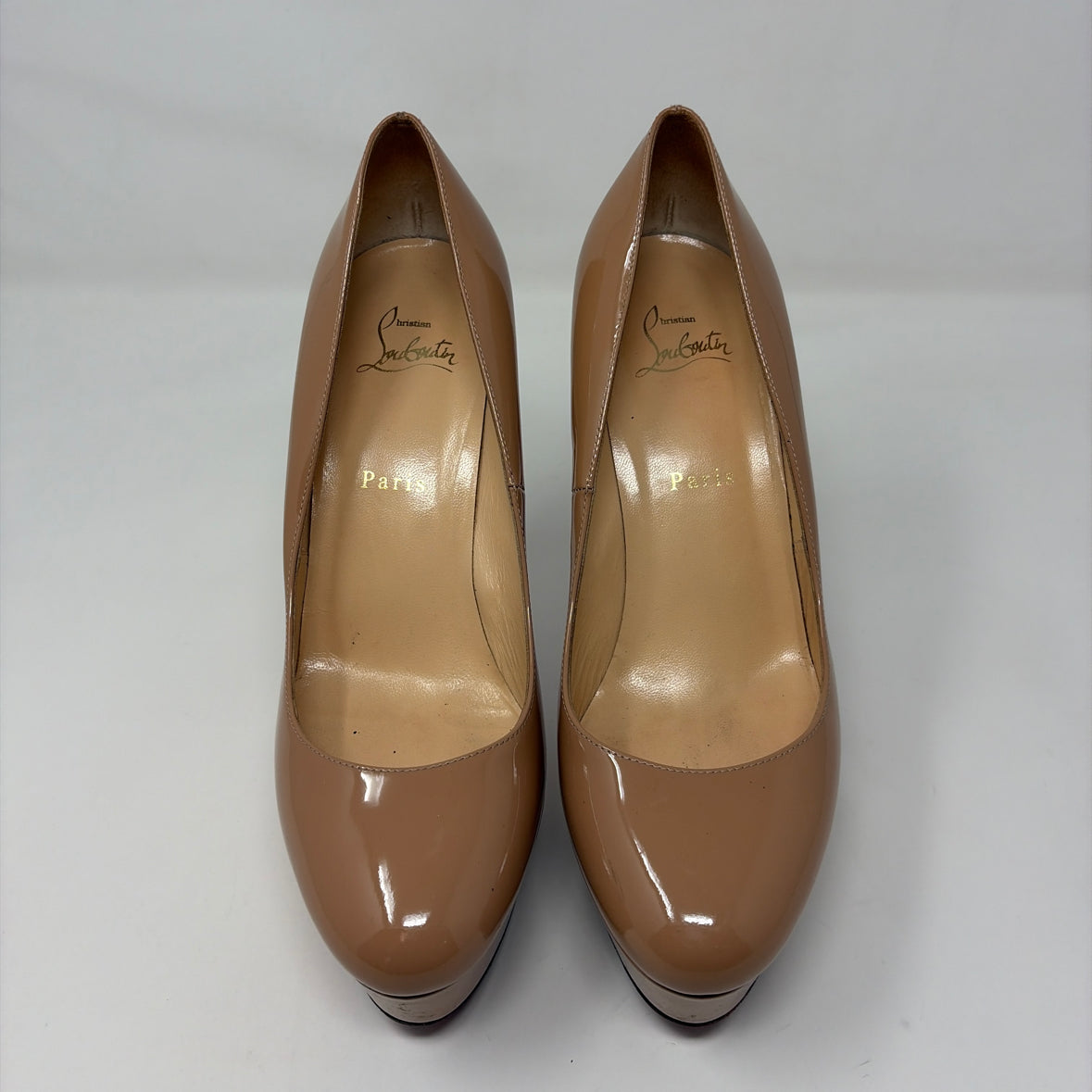 Pre-Owned Christian Louboutin nude Patent Shoe Size 9 Designer Shoes