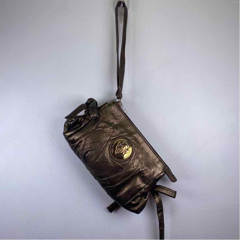 Pre-Owned Gucci Gunmetal Leather Designer Handbag