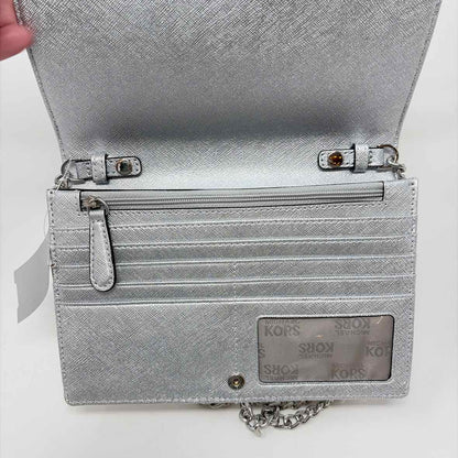 Pre-Owned Michael Kors Silver Coated Canvas Handbag