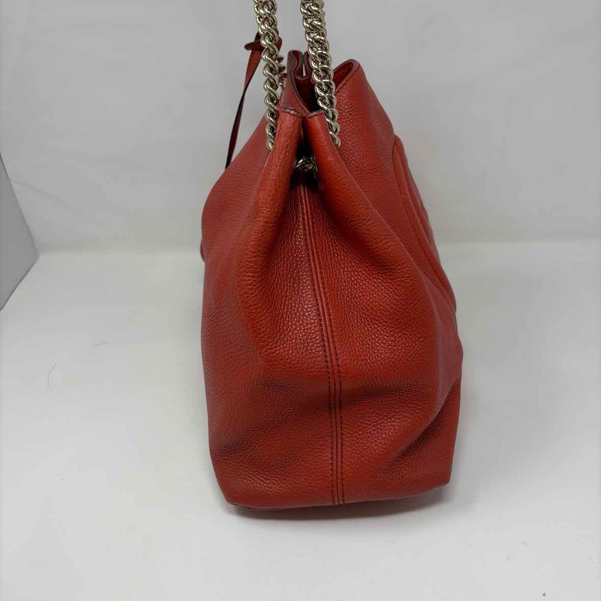 Pre-Owned Gucci Orange Leather Designer Handbag