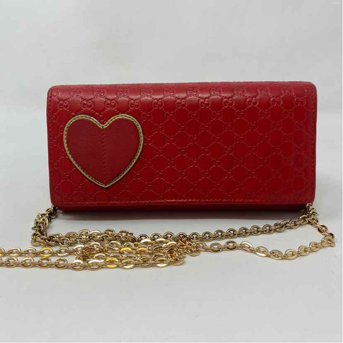 Pre-Owned Gucci Red Leather Designer Handbag
