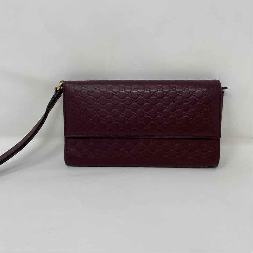 Pre-Owned Gucci Burgundy Leather Designer Wallet