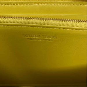 Pre-Owned Bottega Veneta Yellow Leather Designer Wallet