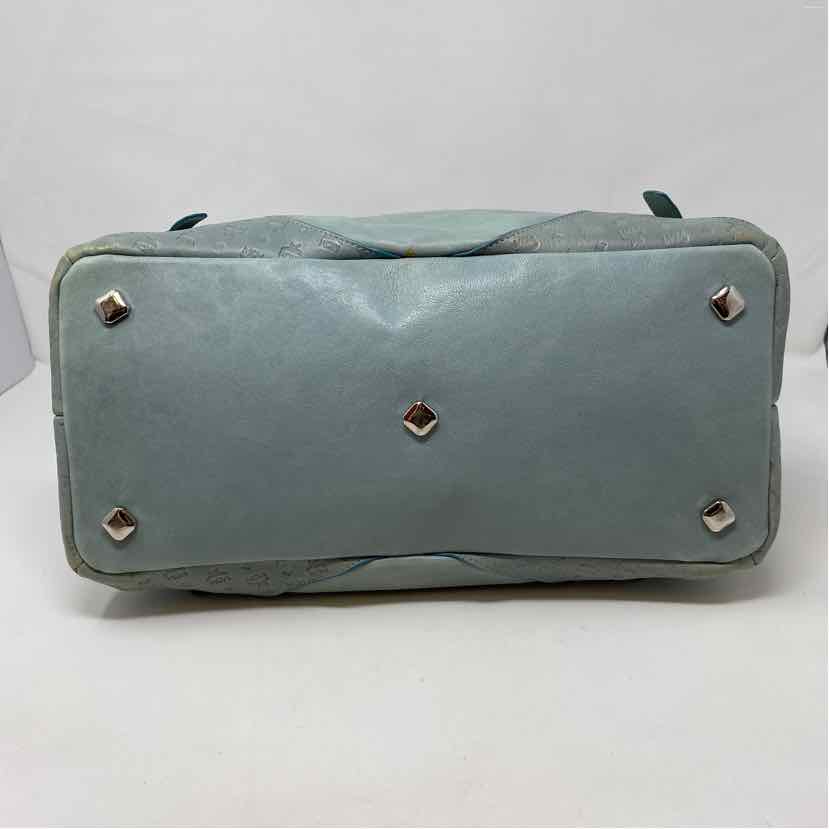 Pre-Owned MCM Turquoise Leather Designer Handbag
