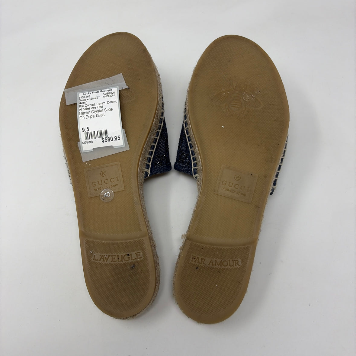 Pre-Owned Gucci Denim Denim Shoe Size 9.5 Designer Shoes