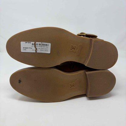 Pre-Owned Louis Vuitton Cognac Suede Shoe Size 9.5 Designer Shoes