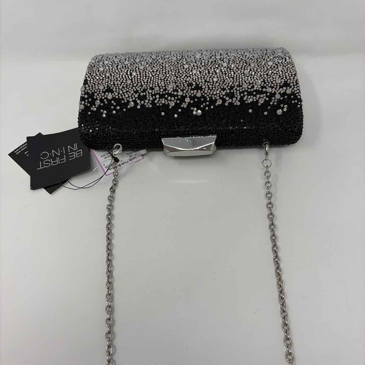 Pre-Owned INC Black/Silver rhinestones Handbag