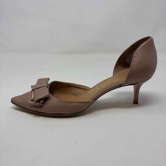 Pre-Owned Ferragamo Tan Leather Shoe Size 9 Designer Shoes