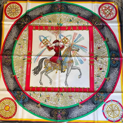 Pre-Owned Hermes Multi Silk Designer Scarf