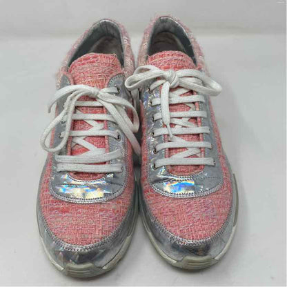 Pre-Owned Chanel Pink Multi Fabric Shoe Size 9 Designer Shoes