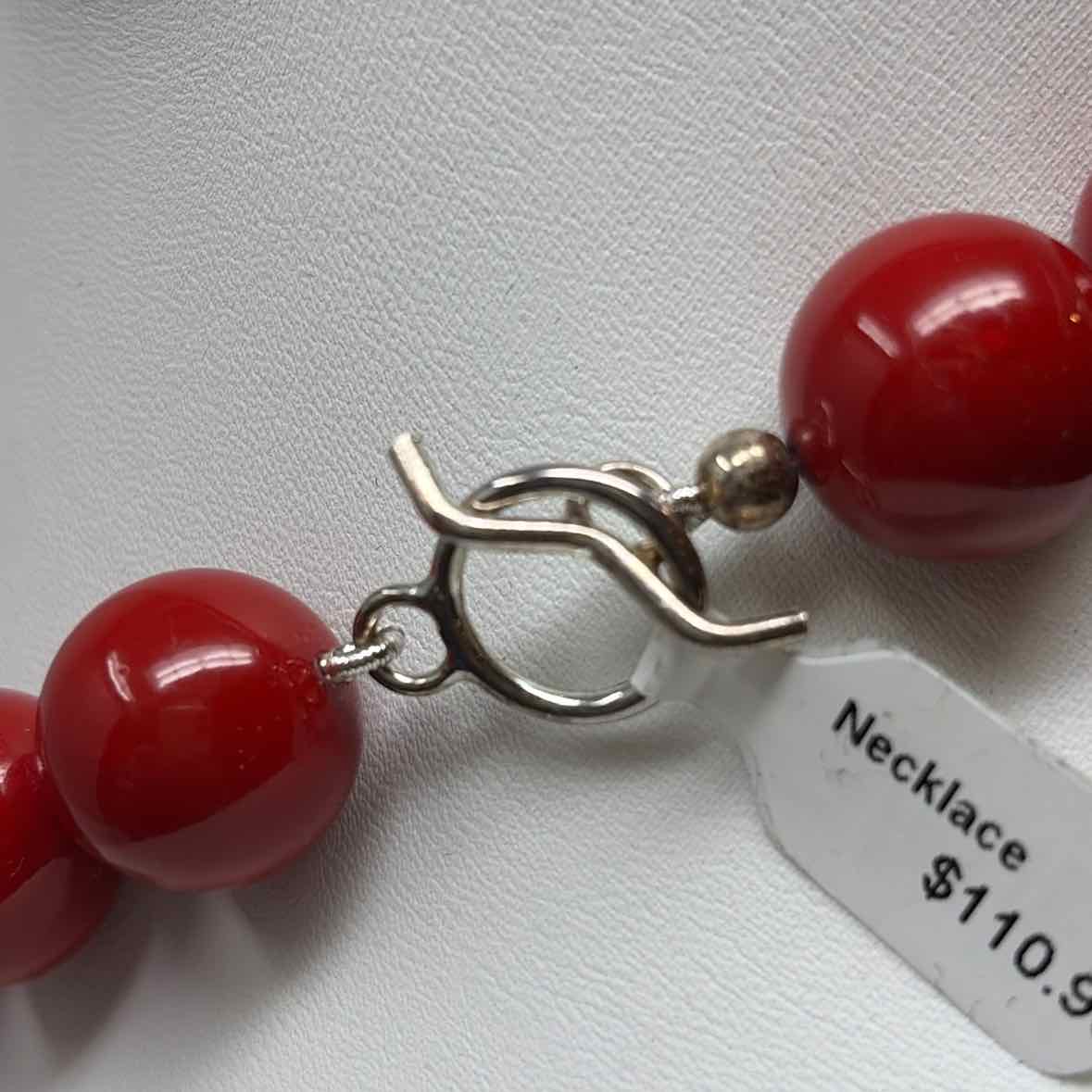 Pre-Owned Simon Sebbag Designs Red Multi Ceramic Necklace
