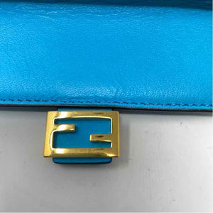 Pre-Owned Fendi Turqouise Leather Designer Wallet