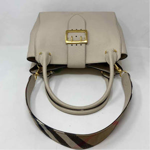 Pre-Owned Burberry White Leather Designer Handbag