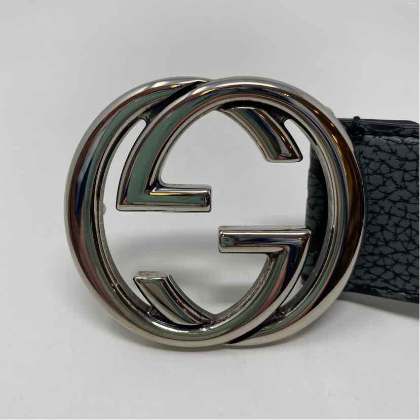 Pre-Owned Gucci Grey Leather Designer Belt