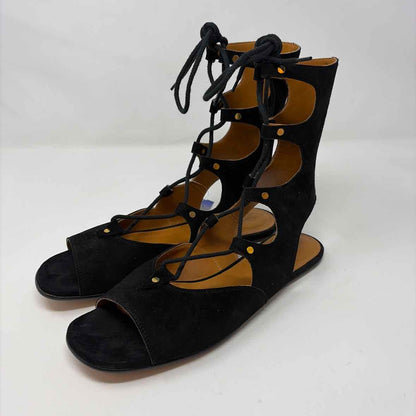 Pre-Owned Chloe Black Suede Shoe Size 10 Designer Shoes