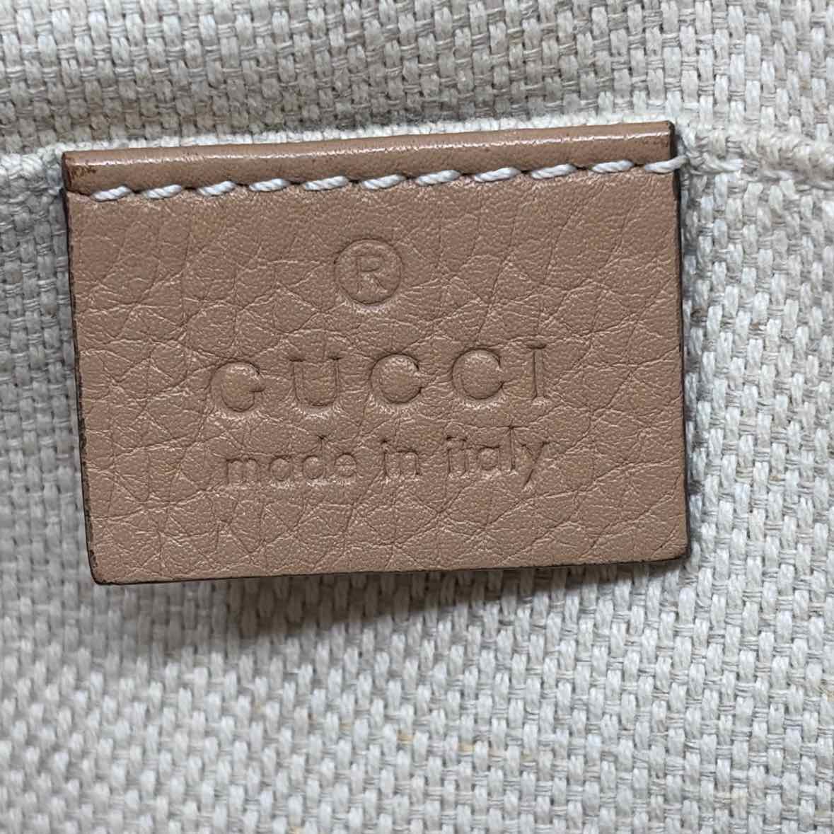 Pre-Owned Gucci Tan Leather Designer Handbag