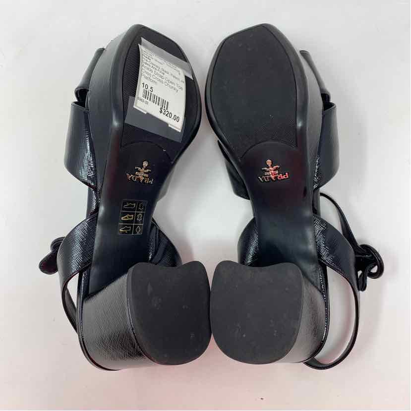 Pre-Owned Prada Black Patent Shoe Size 10.5 Designer Shoes