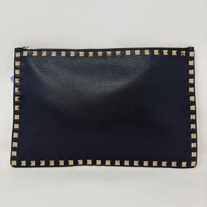 Pre-Owned Valentino Navy Leather Designer Handbag