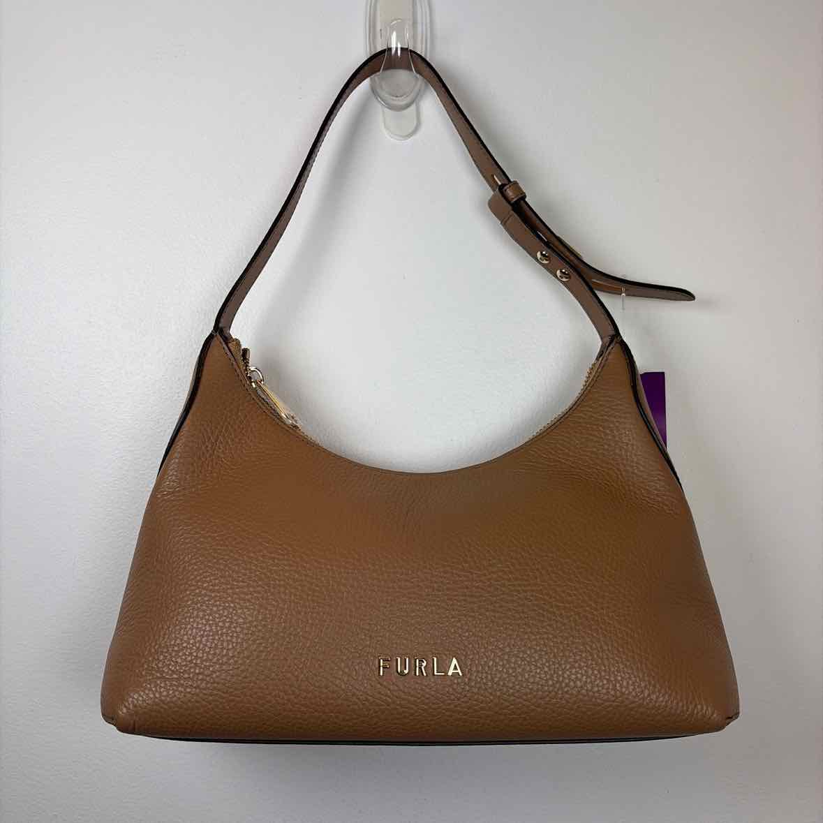 Pre-Owned Furla Cognac Leather Handbag