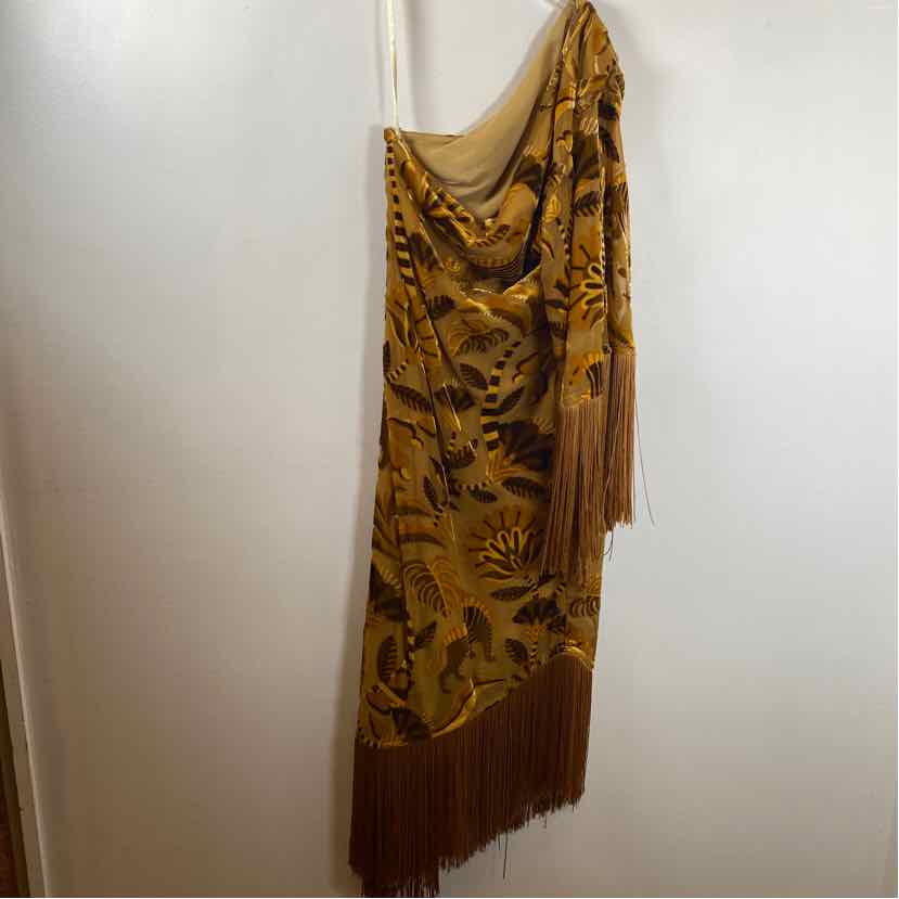 Pre-Owned Size XXS Farm Rio Mustard Casual Dress