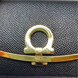 Pre-Owned Ferragamo Black Leather Designer Wallet