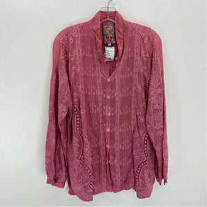 Pre-Owned Size M Johnny Was Pink Top