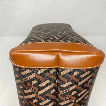 Pre-Owned Versace Cognac Coated Canvas Designer Handbag