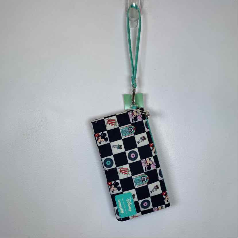 Pre-Owned Disney + Loungefly Check Nylon Wristlet