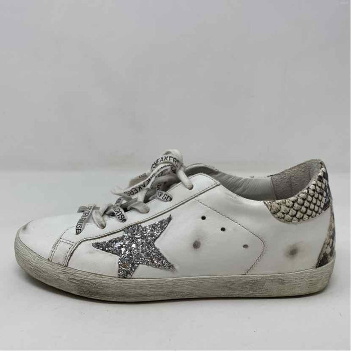 Pre-Owned Golden Goose White Multi Leather Shoe Size 6.5 Designer Shoes