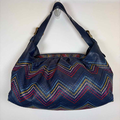 Pre-Owned Fendi Navy Leather Designer Handbag