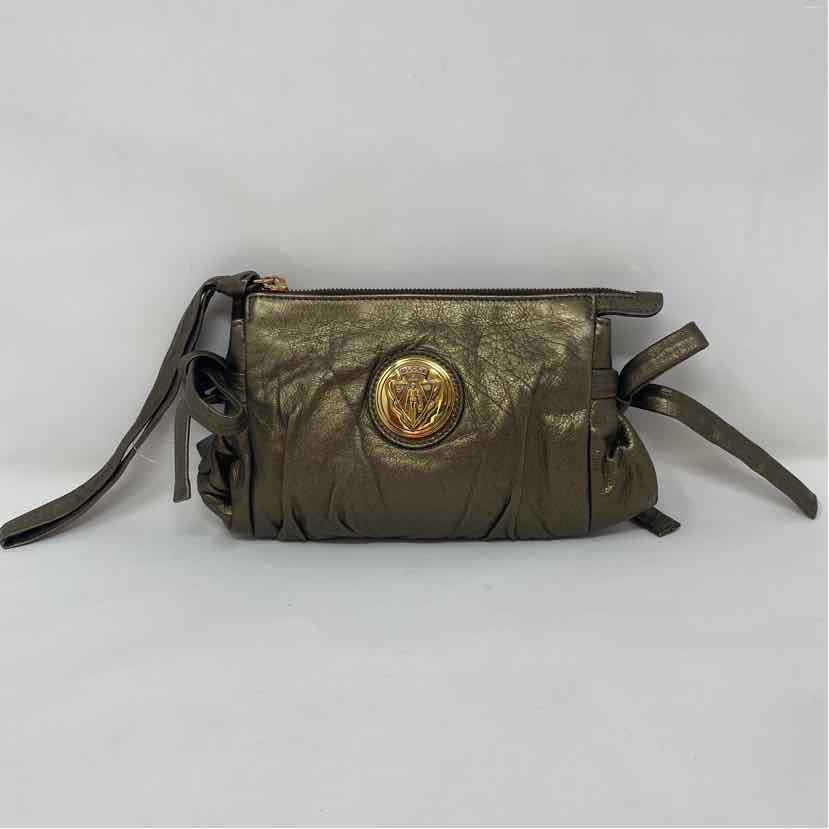 Pre-Owned Gucci Gunmetal Leather Designer Handbag