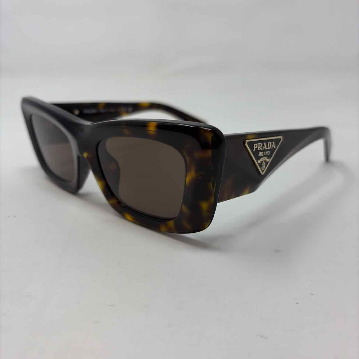 Pre-Owned Prada Brown Acrylic Designer Sunglasses