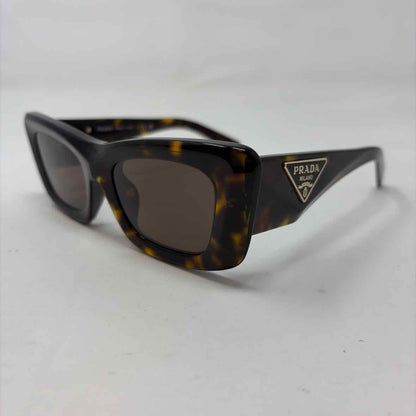 Pre-Owned Prada Brown Acrylic Designer Sunglasses
