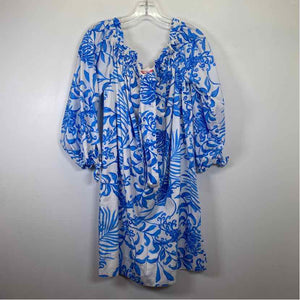 Pre-Owned Size L Lilly Pulitzer Blue Floral Casual Dress