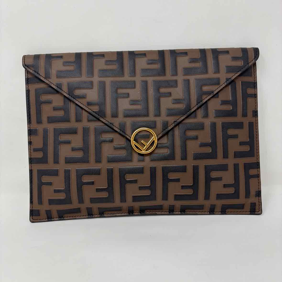 Pre-Owned Fendi Monogram Leather Designer Handbag